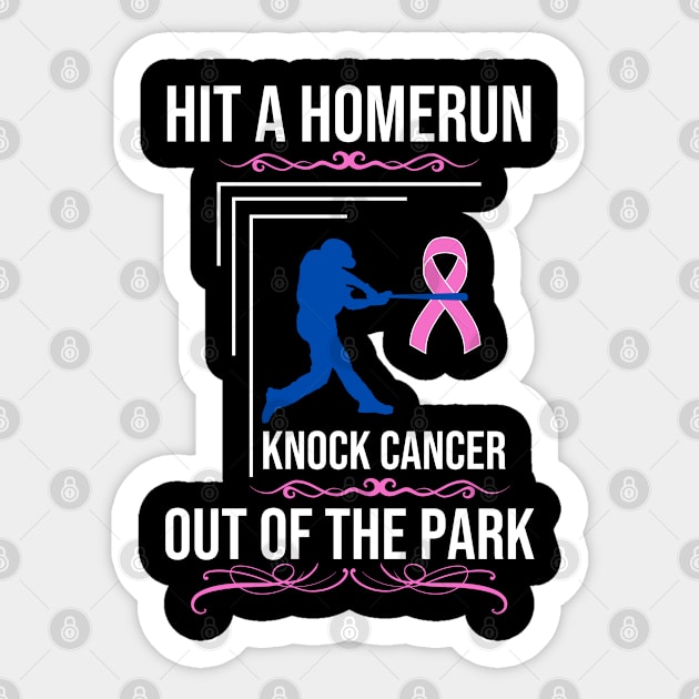 Hit A Homerun Knock Cancer Out Of The Park Sticker by BlissHeaven54